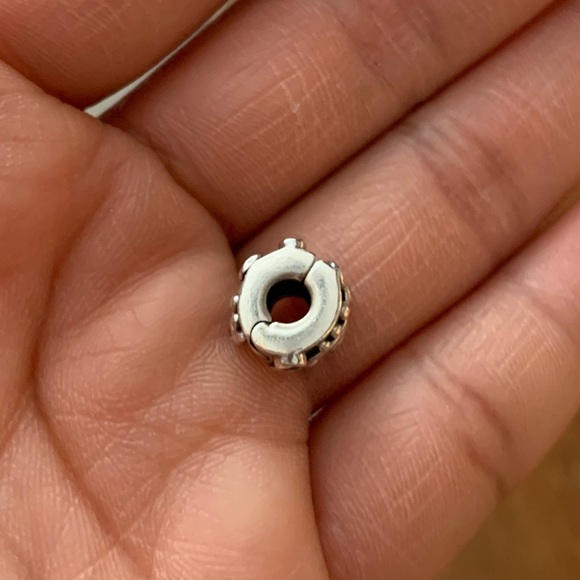 Retired HTF Pandora Blue Tendril Safety Clip Stopper w/ Blue CZ Charm Bead 925 - Picture 10 of 11